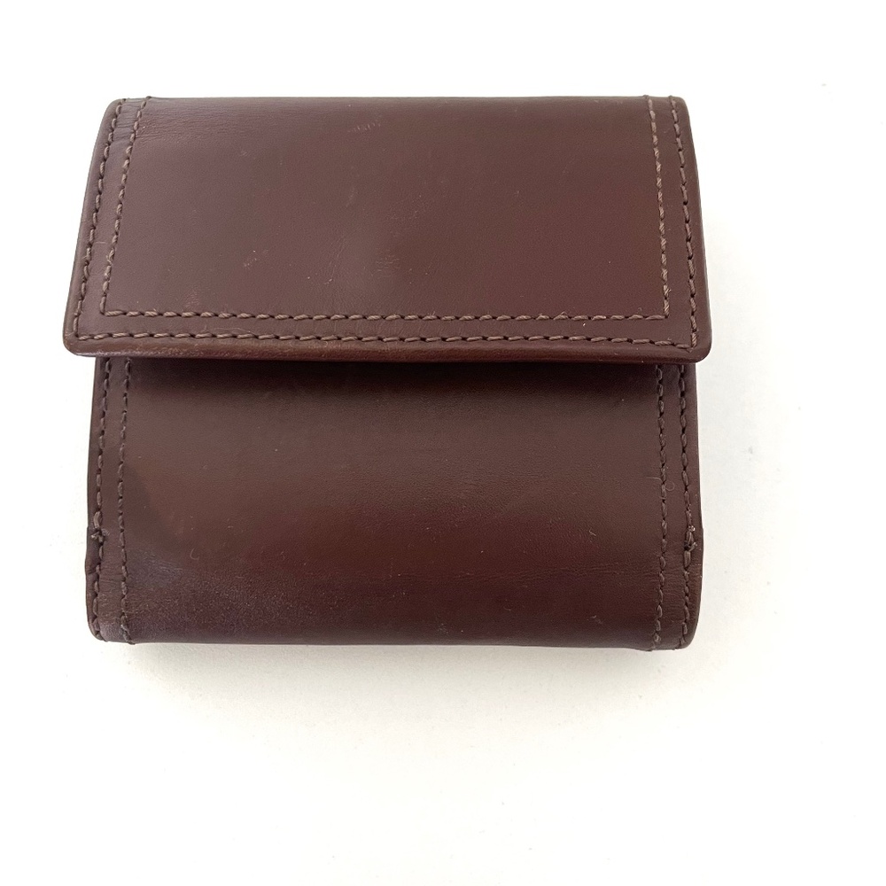 Vintage Coach Brown Leather Wallet Square Bifold Billfold